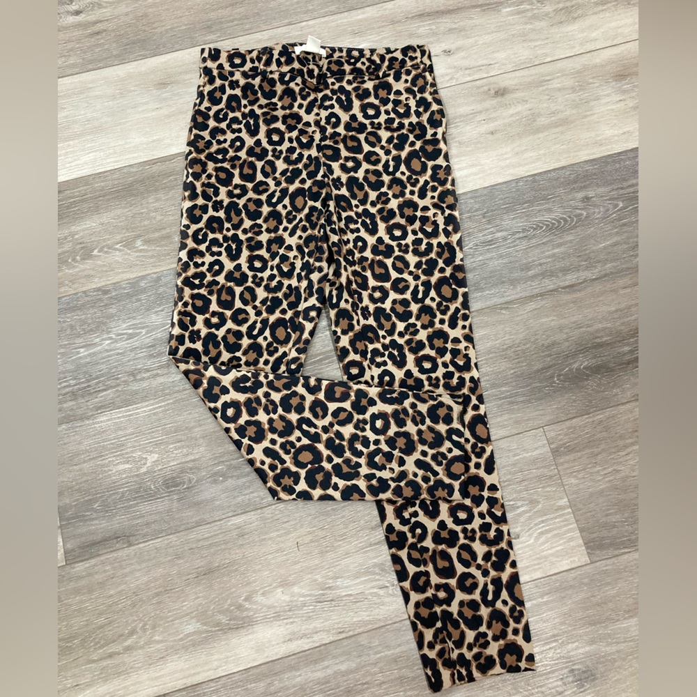 H&M Cheetah Leopard Print Pants- Side zipper-US 6-Animal Print-Jaguar